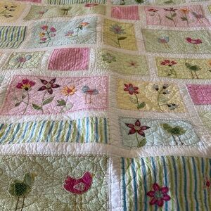 Pottery Barn Kids Pastel Floral Patchwork Quilt set